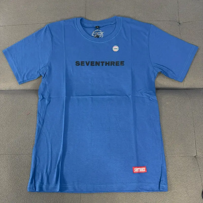 Baju Kaos Seventhree Biru Unisex - Model Terbaru Distro Lokal Bandung - Combed 30s, Logo, Tebal, Katun, Branded, Keren Nyaman Pria Lembut 4