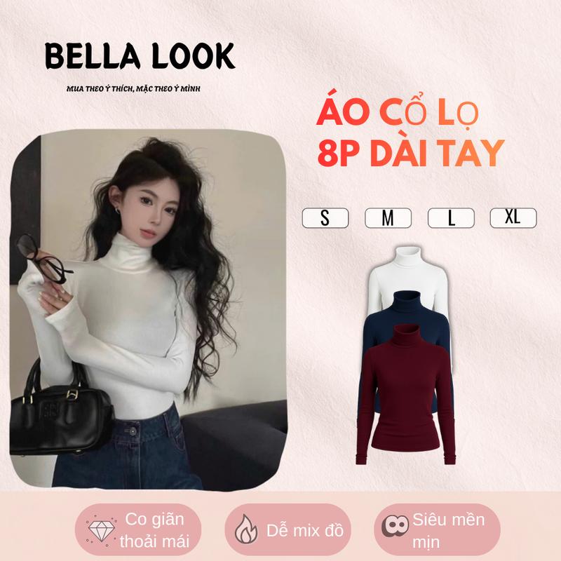 Áo Thun Nữ Cổ Lọ 8cm Dài Tay Co Dãn Mềm Mịn Bella Look 860