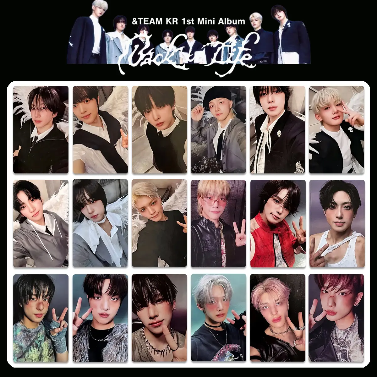 Set 9 pcs &TEAM Back to Life 1st Mini Album Lomo Cards dalam