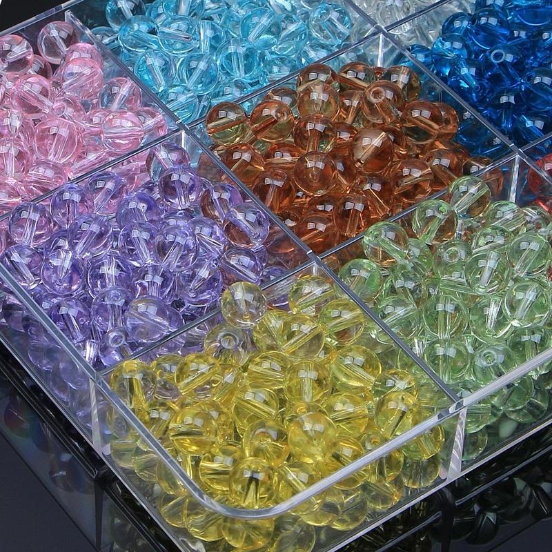 【LIVE Xú Túi hạt đá thuỷ tinh nhiều màu sắc phụ kiện hỗ trợ làm vòng tay DIY móc khoá handmade