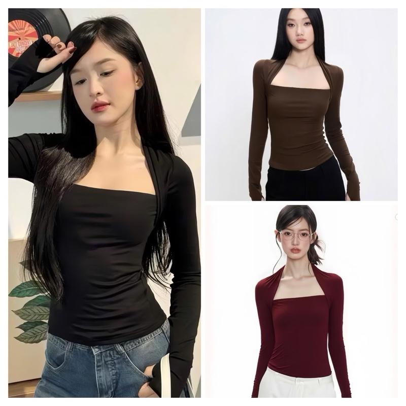 Áo thun tay dài cổ vuông 1511 bigsize 45-85kg chất liệu thun tăm co giãn tốt S2