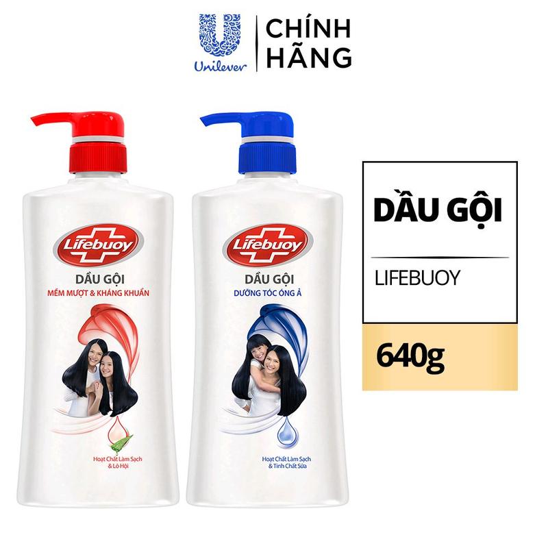 Lifebuoy Dầu Gội Mềm Mượt & Kháng Khuẩn 640g - Dầu Gội Lifebuoy Chính Hãng Unilever