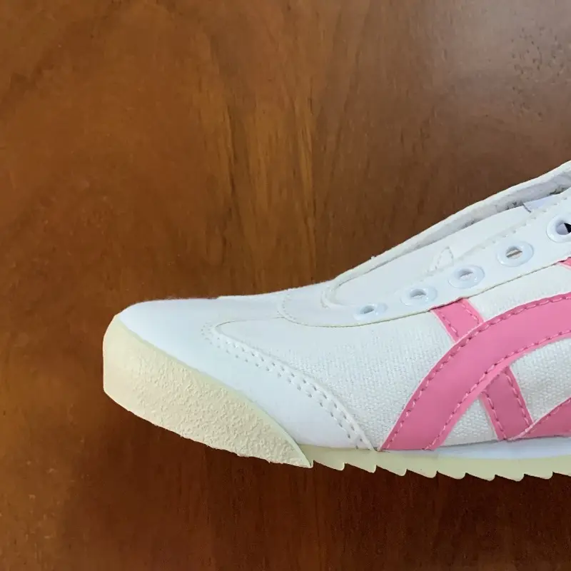 (Eta 38) Sepatu Onitz Cream List Pink Fantaa Bahan Kanvas 1