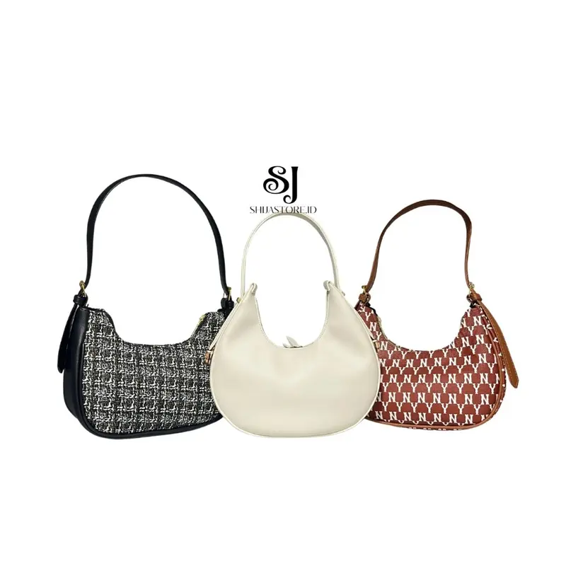 Paket Hemat 3 Tas Shoulderbag Wanita Tartan Wulan  NY Hitam Selempang dan slingbag Cewek 0