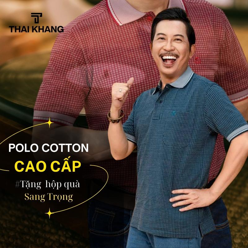 Áo thun trung niên Thái Khang loại áo polo cao cấp cho bố vải cotton hồ lạnh siêu mát ATK27 Menswear Nam Shirt Có Cổ Ngắn Tay