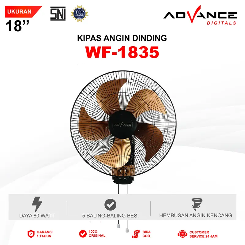 【COD】 Kipas Angin Dinding WF-1835 18 inch 80 Watt Garansi 1 Tahun Bisa COD
