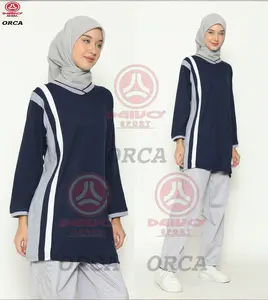 Setelan Baju Olahraga wanita / Setelan Olahraga Muslimah / bayar setelah barang Sampai / COD Celana Kaos Panjang Sport Hitam