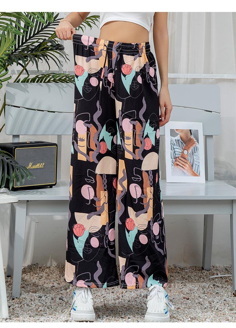 Product Introduction of fat Women pants casual high waist wide leg comfortable plus size loose pants counter quality brand Fit Trouser Womenswear Bottom Soft Belt Day Elastic Lingerie 37