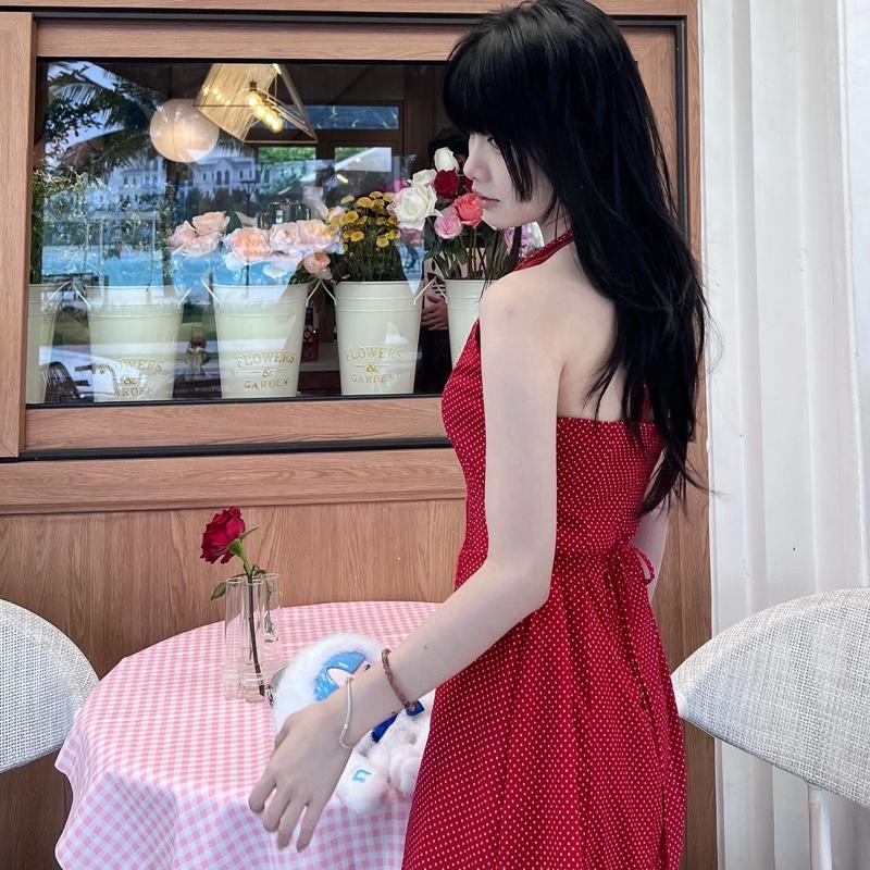 Byinah- Dora Dress váy đỏ chấm bi vintage 7