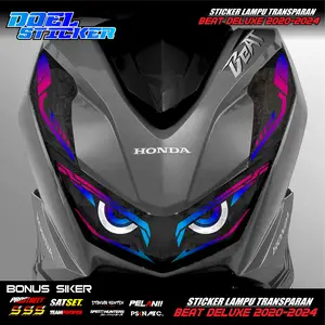 Sticker Variasi Lampu Alis Motor BEAT DELUXE-STREET 2020-2023 Transparan UV JA STICKER 002