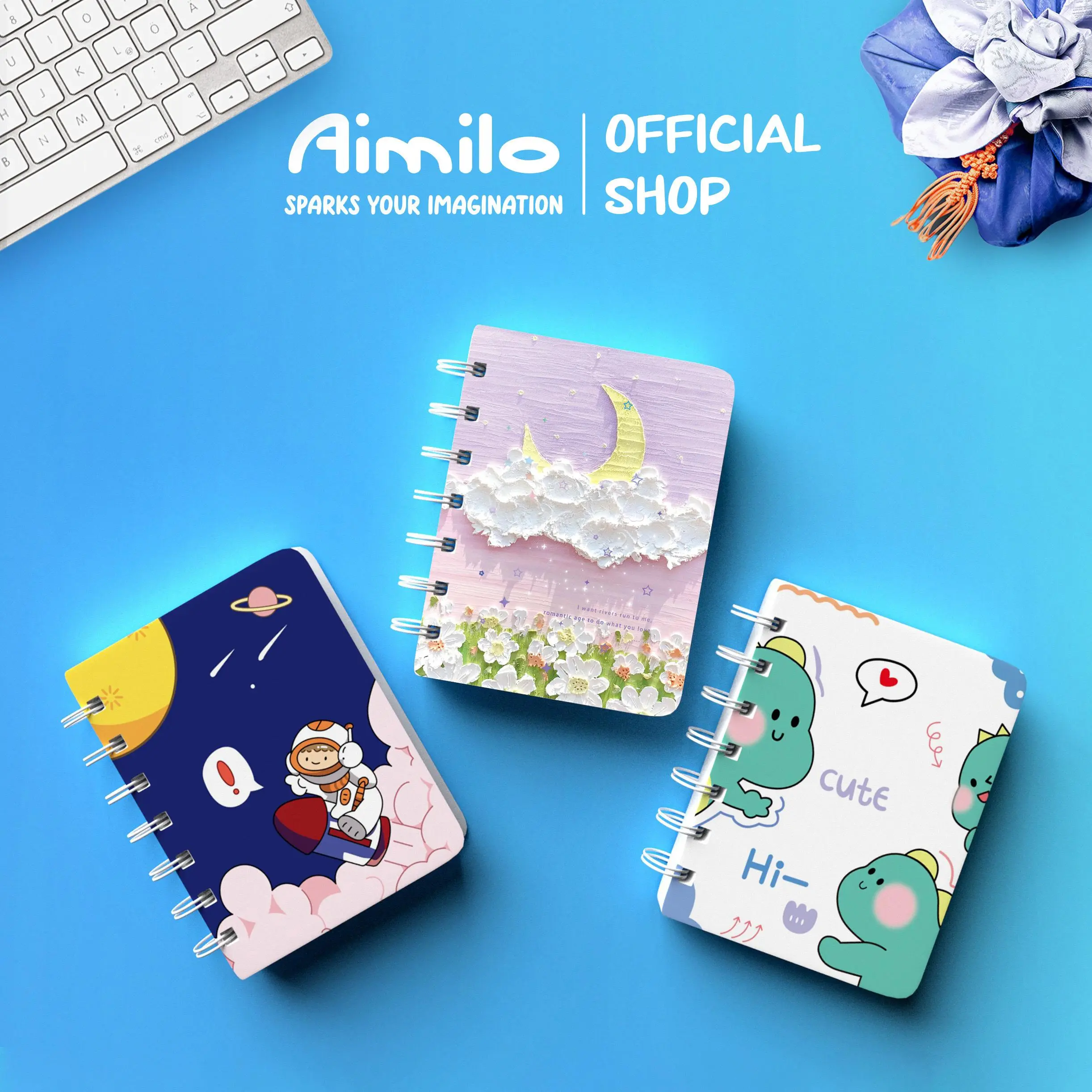 [READY] Aimilo Notebook Mini A7 Buku Kecil Catatan Scrapbook Mini Buku Notes Kecil Alat Tulis Sekolah 80 Lembar Kertas Binder