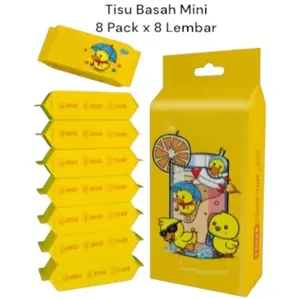 Tisu Basah Mini Travel isi 8 Pack tanpa wangi Tissue Bayi Wipes