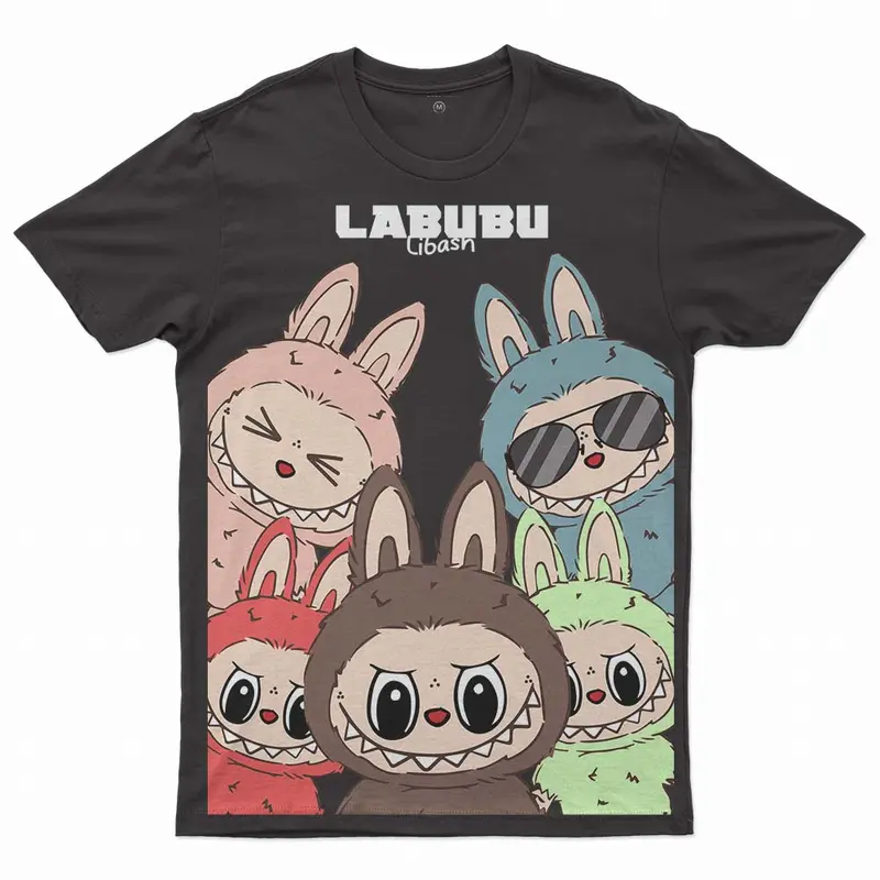 Libash Pakaian Anak Kaos Unisex Umur 3-8 Tahun Labubu Combed 30s Atasan Kids Fashion imut mustar kaos anak perempuan 4