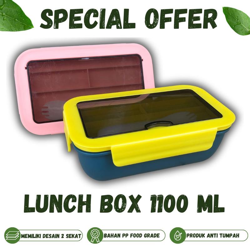 PAKET SPESIAL 1 PCS LUNCH BOX 2 SEKAT 1100 ML DAN 1 PCS TAS LUNCH BOX THERMAL KOTAK BEKAL KOTAK MAKANAN TAS SERBAGUNA 1