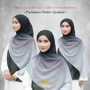 Pashmina Ombere Gradasi Ceruty Babydoll Premium