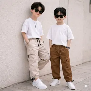 Celana Cargo rose anak 1-13 tahun Unisex katun drill parsel Fashion anak kekinian  Casual