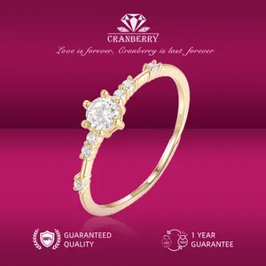 OS1-R87 Cincin Wanita Cranberry Jewelry Premium Lapis Emas 18k Anti Luntur Anti Berubah Warna Garansi 1 Tahun Resmi Size Adjustable Kualitas Grade Terbaru Aksesoris Perhiasan Cincin Nikah Permata VVS1 Elegan COD