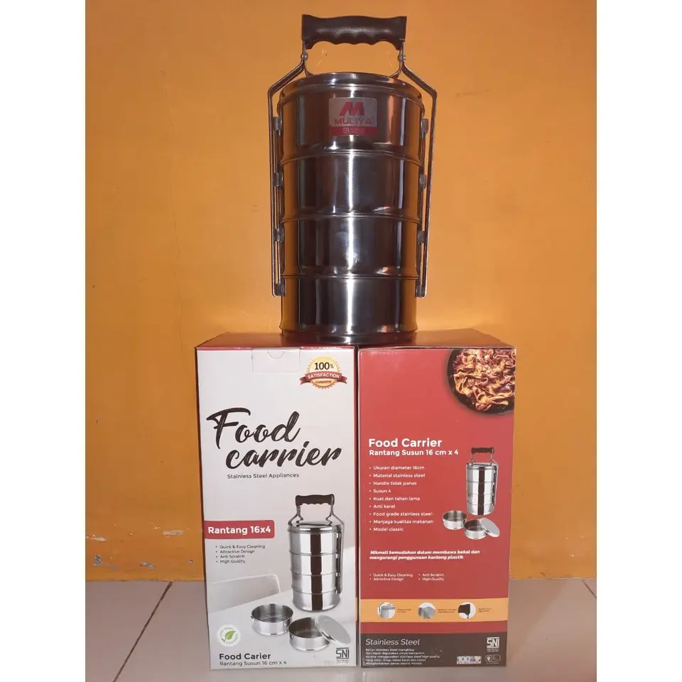 Jual Rantang 4 susun | Food Carrier 4 layer | Ukuran 16cm x 4cm