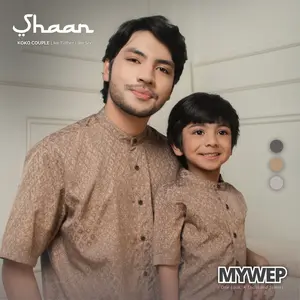 MYWEP Shaan Koko Couple Ayah dan Anak Lengan Pendek Edisi Baju Muslim Dewasa Lebaran 2026 Mewah & Eksklusif