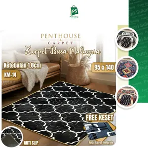 Putri Sulung - Karpet Busa Malaysia Printing Emboss Ukuran 95x140 cm BONUS Free Tirai Kamar Mandi