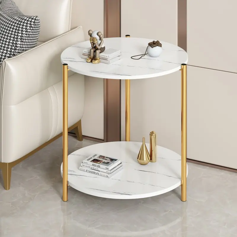 [Fast Delivery]Living Room Sofa Side Table Desk High Quality Simple Creative Small Table Furniture Marble
