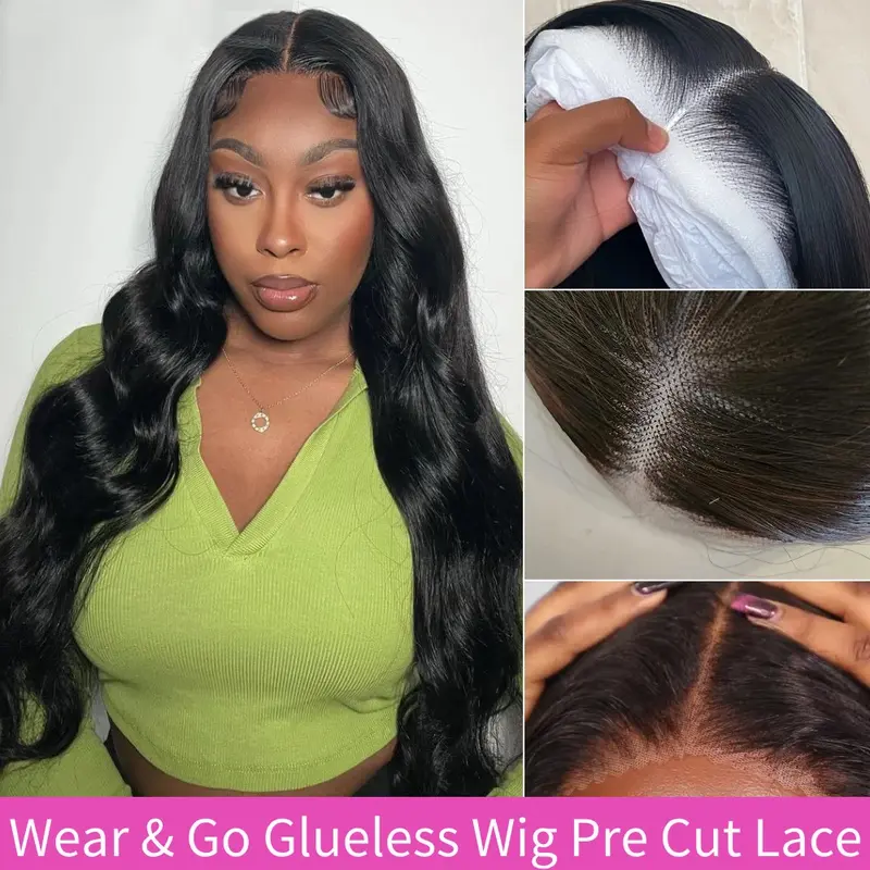 Wear Easy Go Glueless Wig Human Hair Body Wave 6x4 5x5 9x6 7x5 Lace Closure Glueless Wig Human Hair Ready To Wear Pre Cut Pre plucked Hairline 1