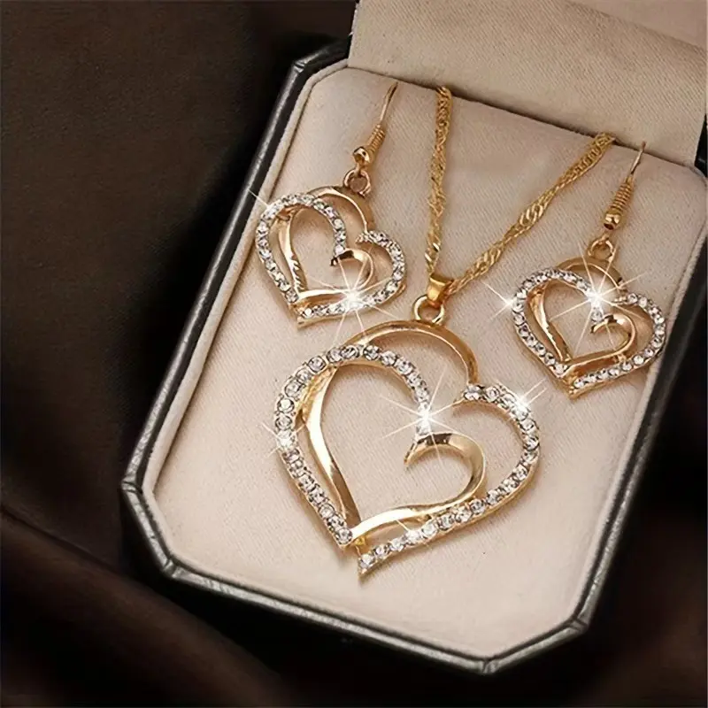 Stainless steel sets of rings, necklaces and bracelets, jewelry grade plated with 18K gold,tangled adjustable chain,is an elegent accesory with two love knots that symbolizes eternal love for women and girls.