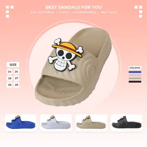 Sandal Selop Sandal Slip On Anak Laki Laki Kekinian Anime One Piece Sandal Selop Sandal Daily Anak Anti Slip Bahan EVA Empuk Size 24-35 2562K-2 2562T-2
