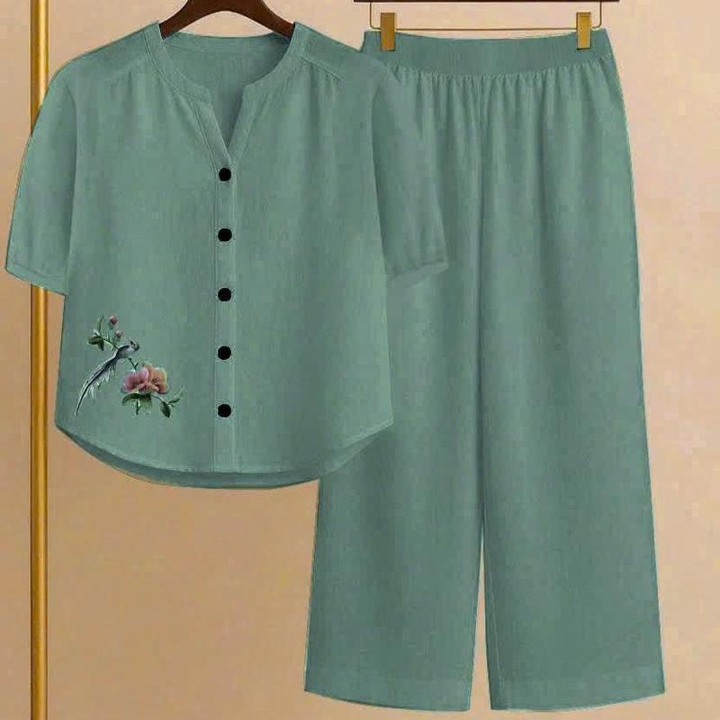  SET Bộ nữ Cổ Tàu  10 MÀU - tay lửng quần ống suông  lưng thun phía sau  chất liệu Đũi tơ xước đã qua xử lý  hình in nhiệt sắc nét không bong chóc 