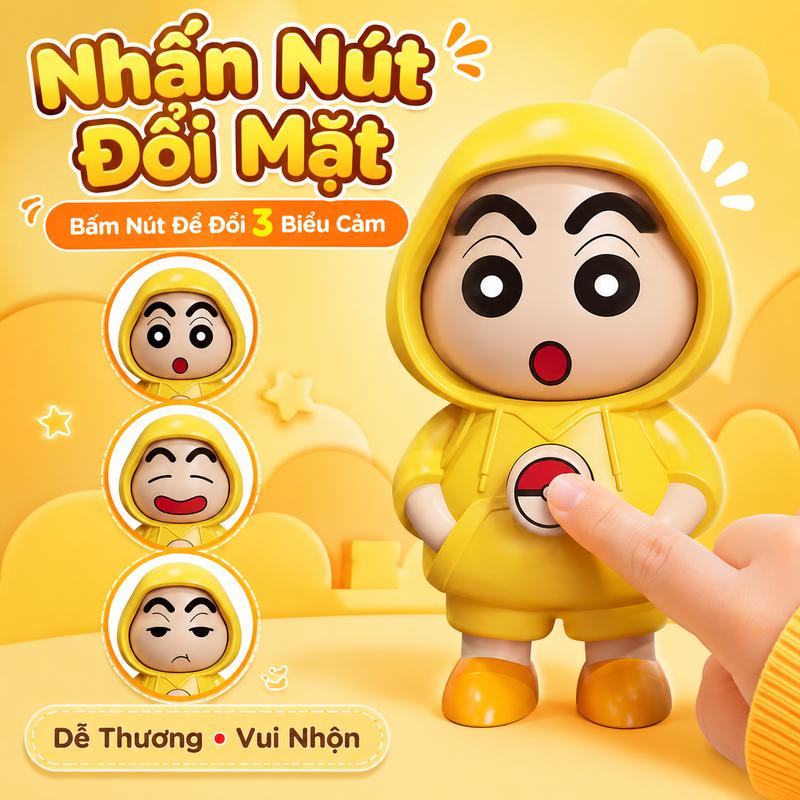 Búp bê thay đổi khuôn mặt, tặng kèm móc khóa, Shin-chan, đồ chơi sáng tạo, đồ chơi thay đổi khuôn mặt cho trẻ em