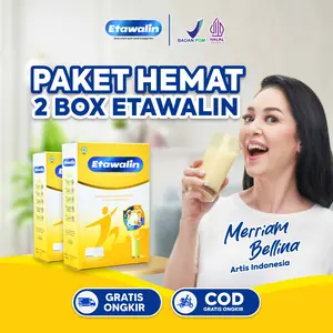 Etawalin Susu Bubuk Kambing Etawa Paket 2 Box Halal Bpom Bantu Atasi Masalah Tulang dan Sendi Original dengan Jahe Temulawak Kayu Manis Daun Salam & Sereh