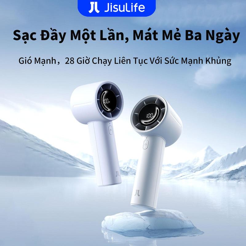 JisuLife Life10 & Life10S | Quạt Cầm Tay Mini USB Có Thể Sạc Lại Pin 28h 4000mAh 5000mAh LED Hiển Thị 200g Nhẹ Gọn Gió Mạnh Quạt êm Quạt siêu mát Quạt turbo Tiện Mang Theo Khi Đi Học Du Lịch & Thể Thao Ngoài Trời