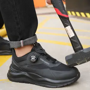 AEISO Sepatu Model V16 Full Black Casual & Fashionable dengan Extra penguat di ujung dan di lapisi pelindung ringan Non K3 dan Modern Design Size 38-46