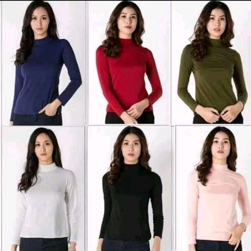 COMBO 4 áo giữ nhiệt nữ  ( KHÔNG LÓT NỈ ) CHẤT THUN  LẠNH mềm mịn, co dãn, cổ cao 4cm , mặc được quanh năm, từ 40- 62 kg
