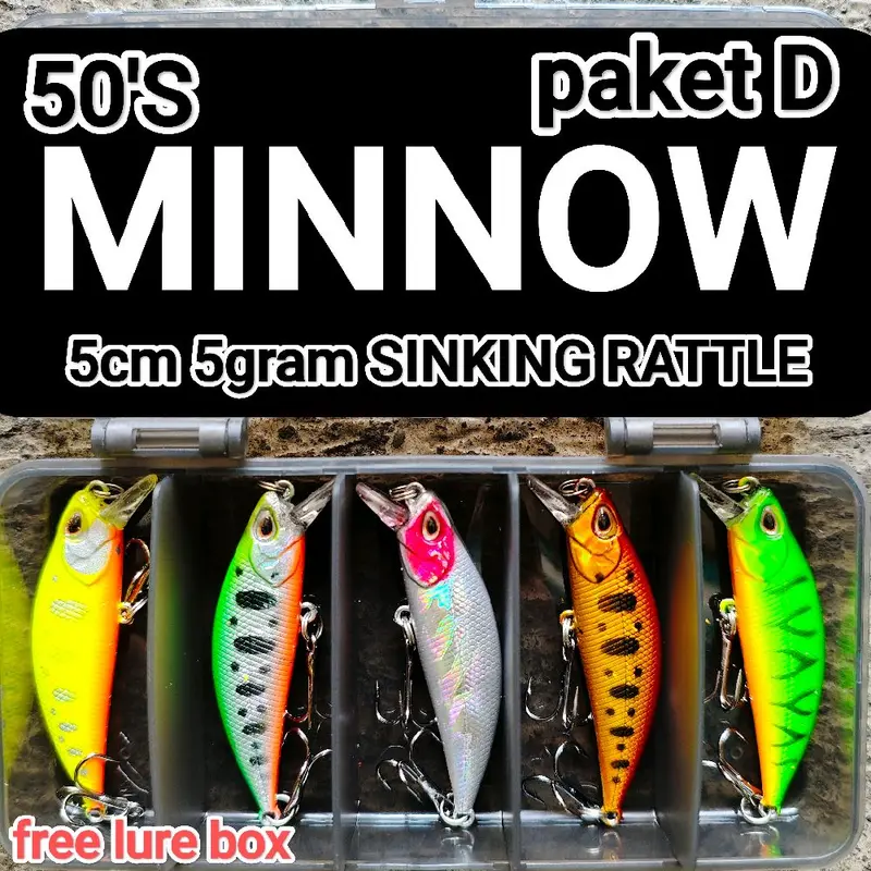 paket umpan casting MINNOW SINKING 5cm 5gram free box 4