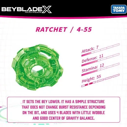 CX-02 Beyblade X Ratchet 4-55 New SEALED Takara Tomy Original 1