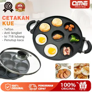 QME - CETAKAN KUE TEFLON ANTI LENGKET 7/8/10/15/19 LUBANG SNACK MAKER PAN - Kitchenware