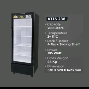 FRIGIGATE SHOWCASE SCA-238 ATIS 200 Liter 4 Rak Lemari pendingin