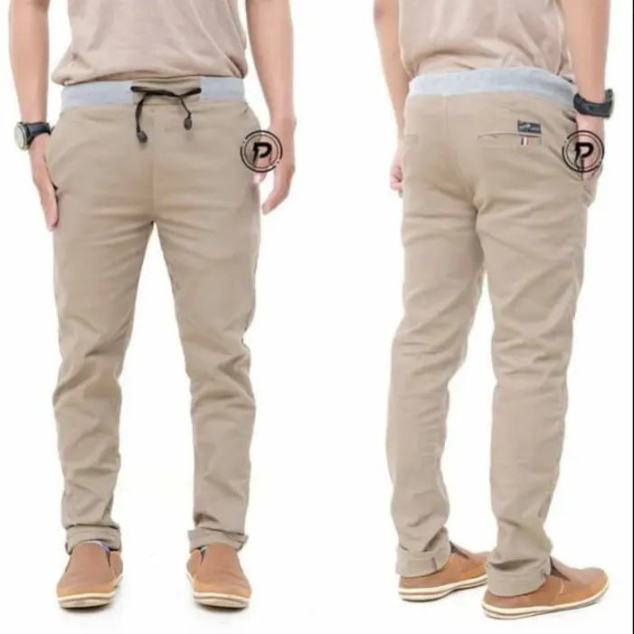 CELANA CHINOS PANJANG PRIA BAHAN MELAR PINGGANG KARET CELANA CHINOS PRIA CELANA CHINO CELANA PANJANG PRIA Diamond Katun Dewasa Cowok 3
