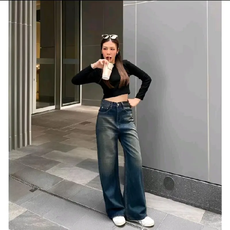 (UNISEX) Highwaist Oversize Baggy loose Weekend Jeans KOREAN BAGGY STRAIGHT JEANS 1