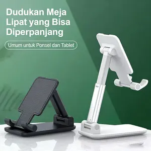 Dudukan HP Lipat Universal Rotasi 85 Derajat dengan Sistem Lipat Portable dan Desain Kuat untuk Smartphone Tablet dan Perangkat Lainnya Dudukan Meja Lipat yang Bisa Diperpanjang holder stand murah Phone Penyangga Handphone white holder & dudukan telepon