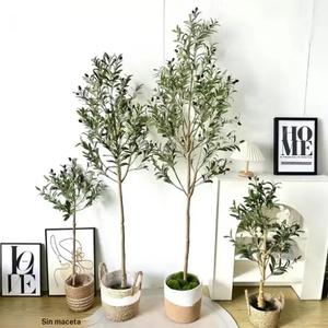 Árbol de olivo artificial para decoración del hogar en interiores, árbol de olivo falso alto sin maceta, plantas artificiales realistas para fiestas, bodas y festivales