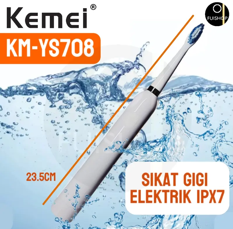 SIKAT GIGI ELEKTRIK KEMEI KM YS-708 TOOTHBRUSH ISI ULANG GIGI BASIS PENGISIAN Gusi Mulut 0