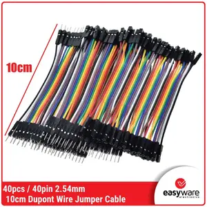 (40pcs) 10cm Kabel Jumper Arduino Dupont Cable 10cm isi 40pcs 2.54mm Male Female