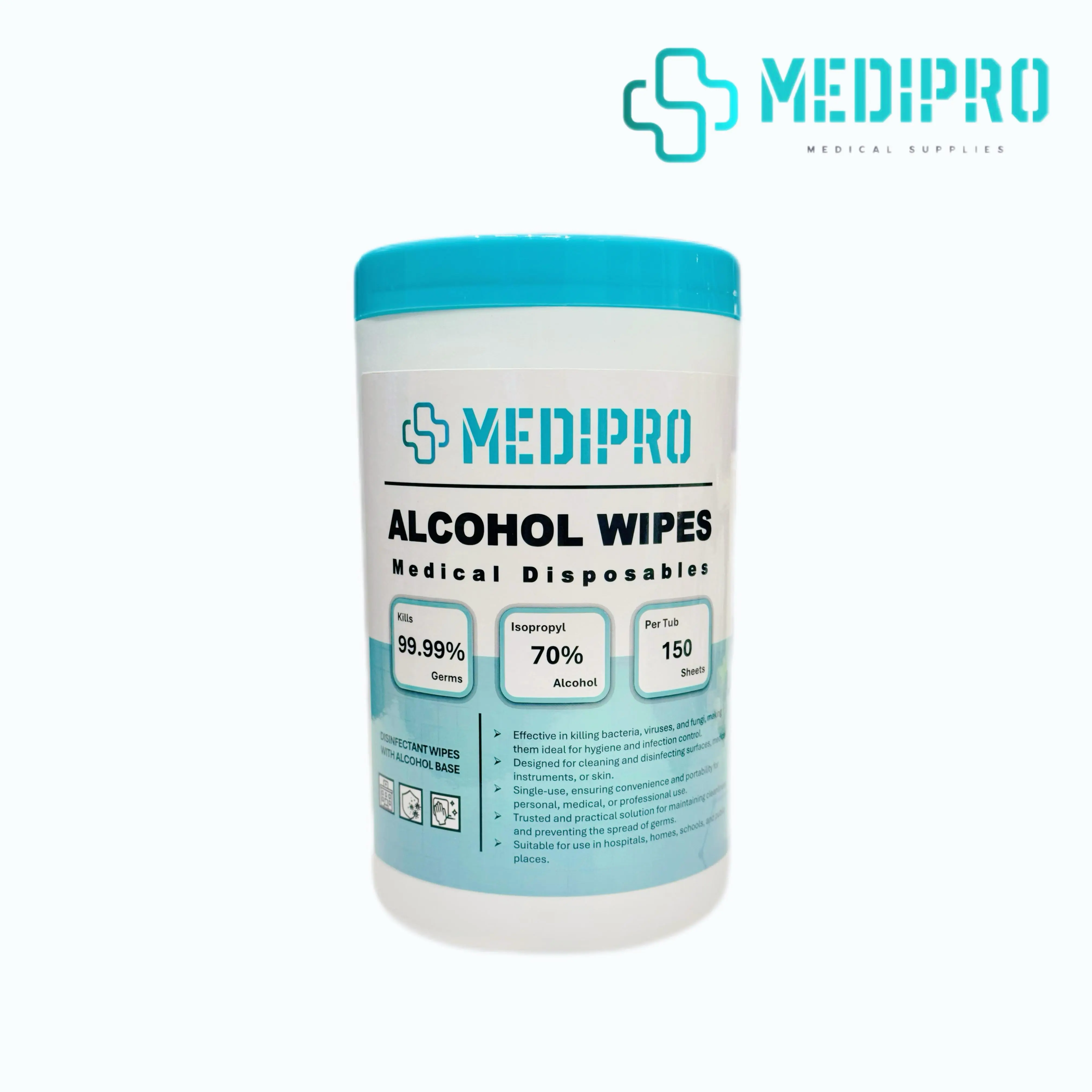 [MediPRO] 70% Isopropyl Alcohol Wipes - 150sheets