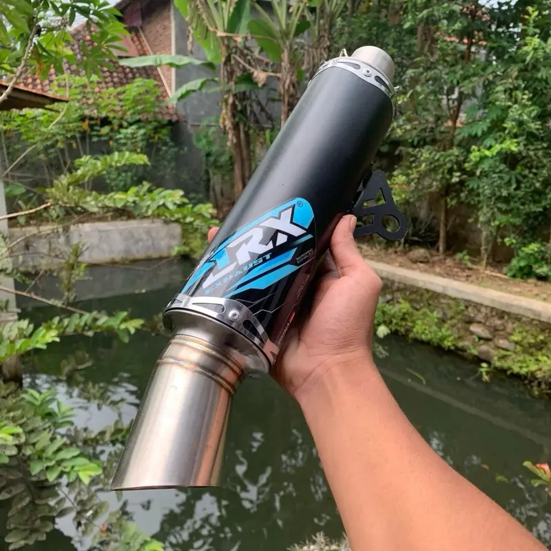 KNALPOT ORIGINAL JRX EXHAUST V4 TYPE SAMLONG FINISHING BLACK COUTING UNTUK SEMUA MOTOR METIK 5