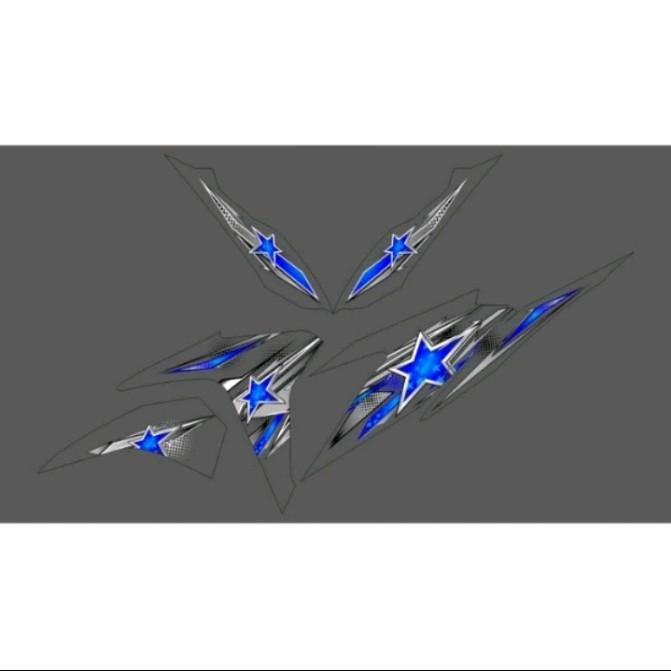 STIKER STRIPING TRANSPARAN MOTOR VARIO KZR 125 SUPER OLD CUSTOM DESIGN BINTANG NEW MOTIF STAR Motorcycle 1