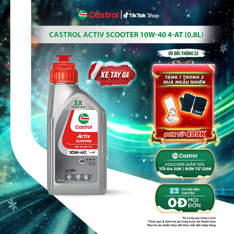 Dầu nhớt xe tay ga Castrol ACTIV SCOOTER 10W-40 4-AT 0.8L