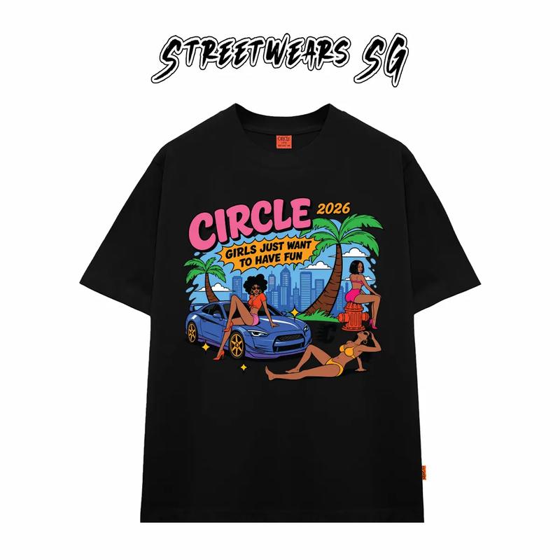 ÁO THUN CIRCLE SUMMER IRLS CLUB - CAO CẤP - FORM RỘN UNISEX - STREETWEARS S - 2C029
