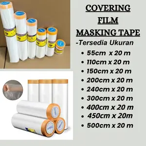 Covering Film Masking Tape, Ukuran 55cm sampai 300cm, Plastik Bening Covering/oil masking tape - covering 55cm, bening